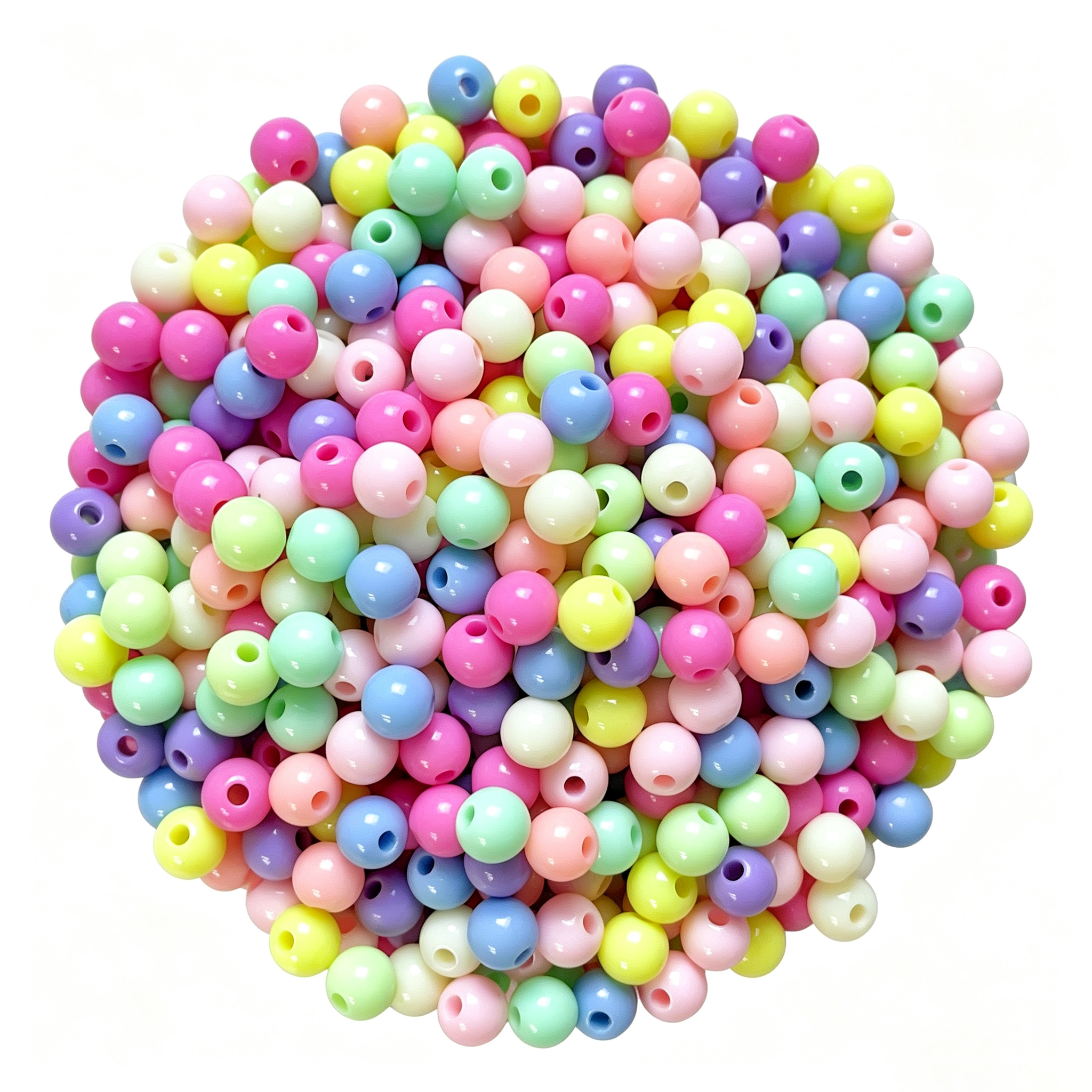 6/10/16mm Aesthetic Candy Color Acrylic Beads