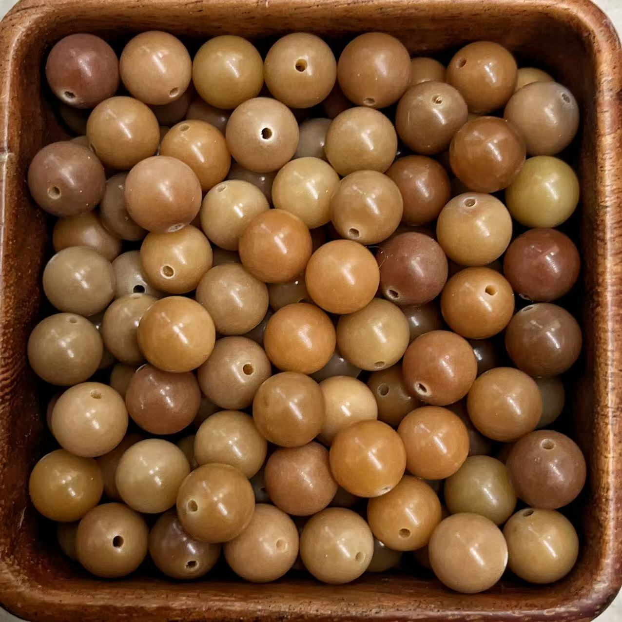 Premium 12mm Natural Bodhi Root Round Beads - Healing Energy & Stress Relief Bracelet