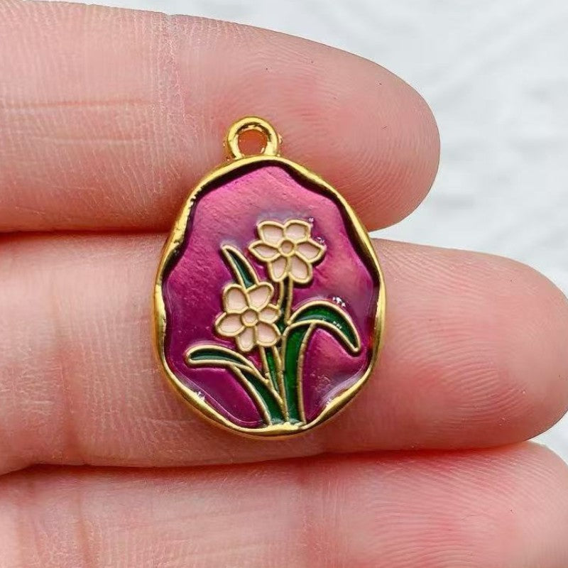 【New】High-Quality Color Sand-gold Flower Pendant