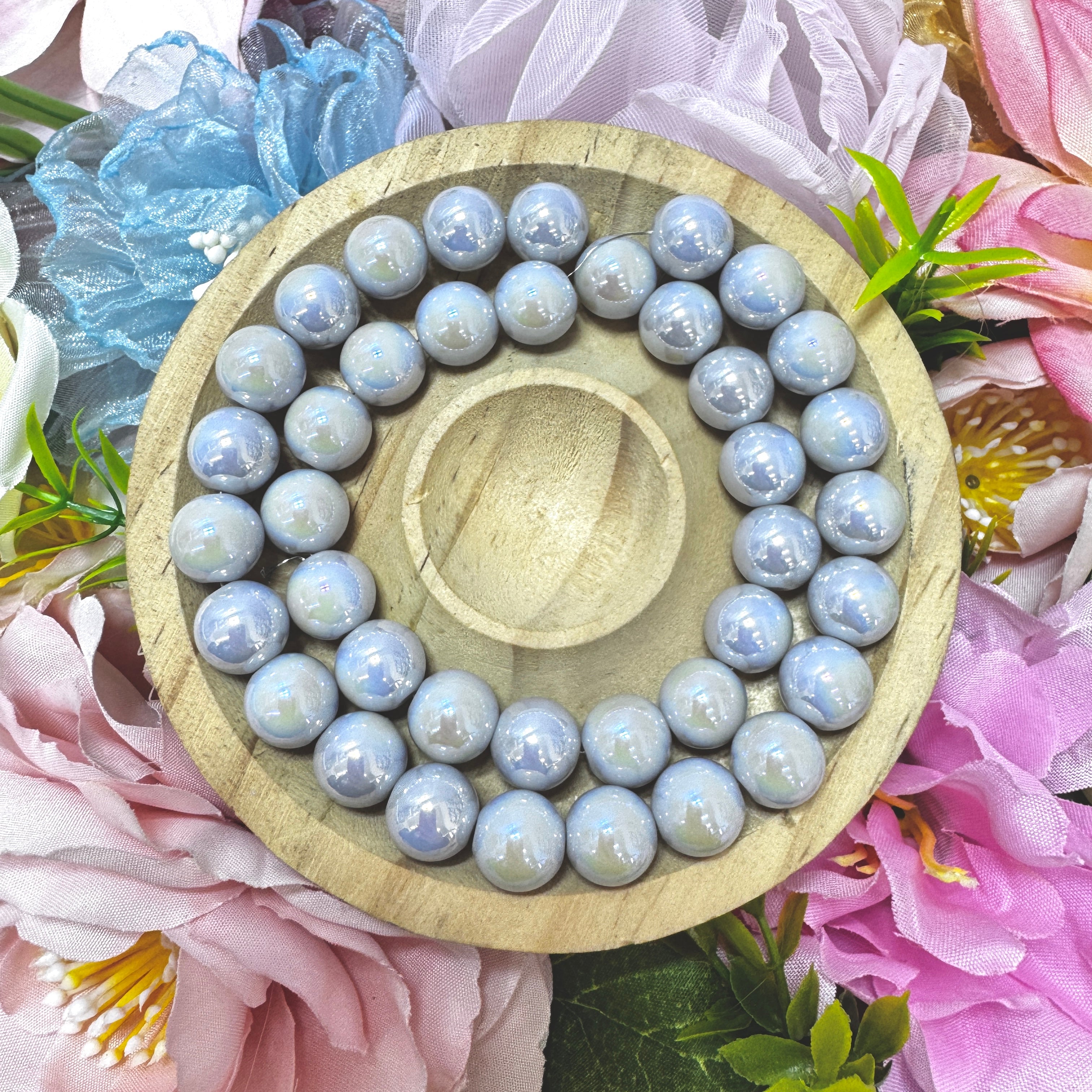 【New】A strip-Electroplated AB Color Glass Beads