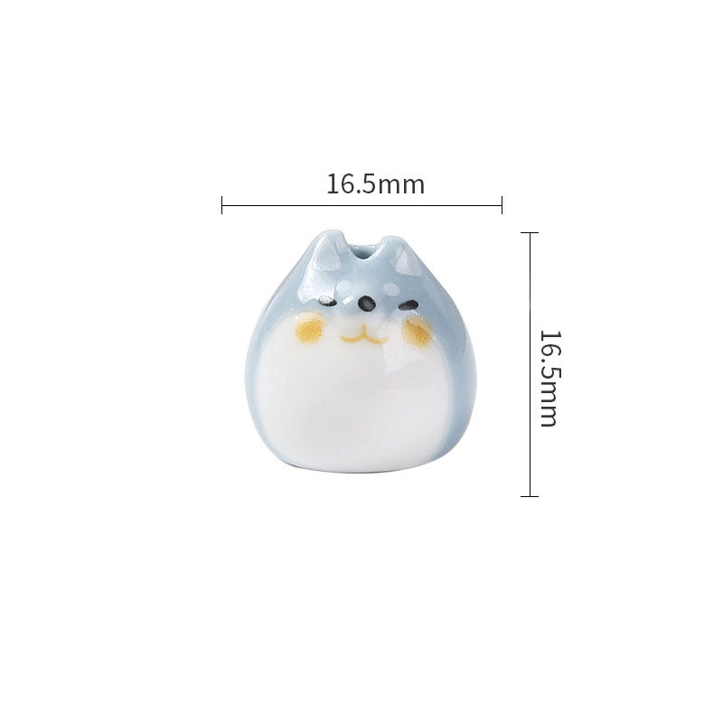 Cute Ceramic 16.5mm Hand-Painted Animal Charms