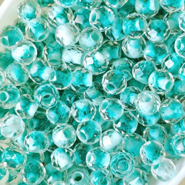 4mm Chinese Ink Wash Faceted Crystal Beads