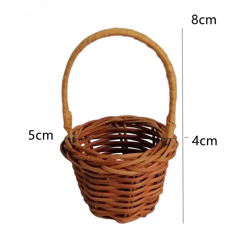Rustic Mini Miniature Woven Baskets - Tiny Rattan Flower Baskets