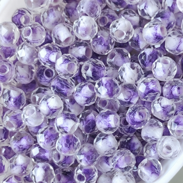 4mm Chinese Ink Wash Faceted Crystal Beads