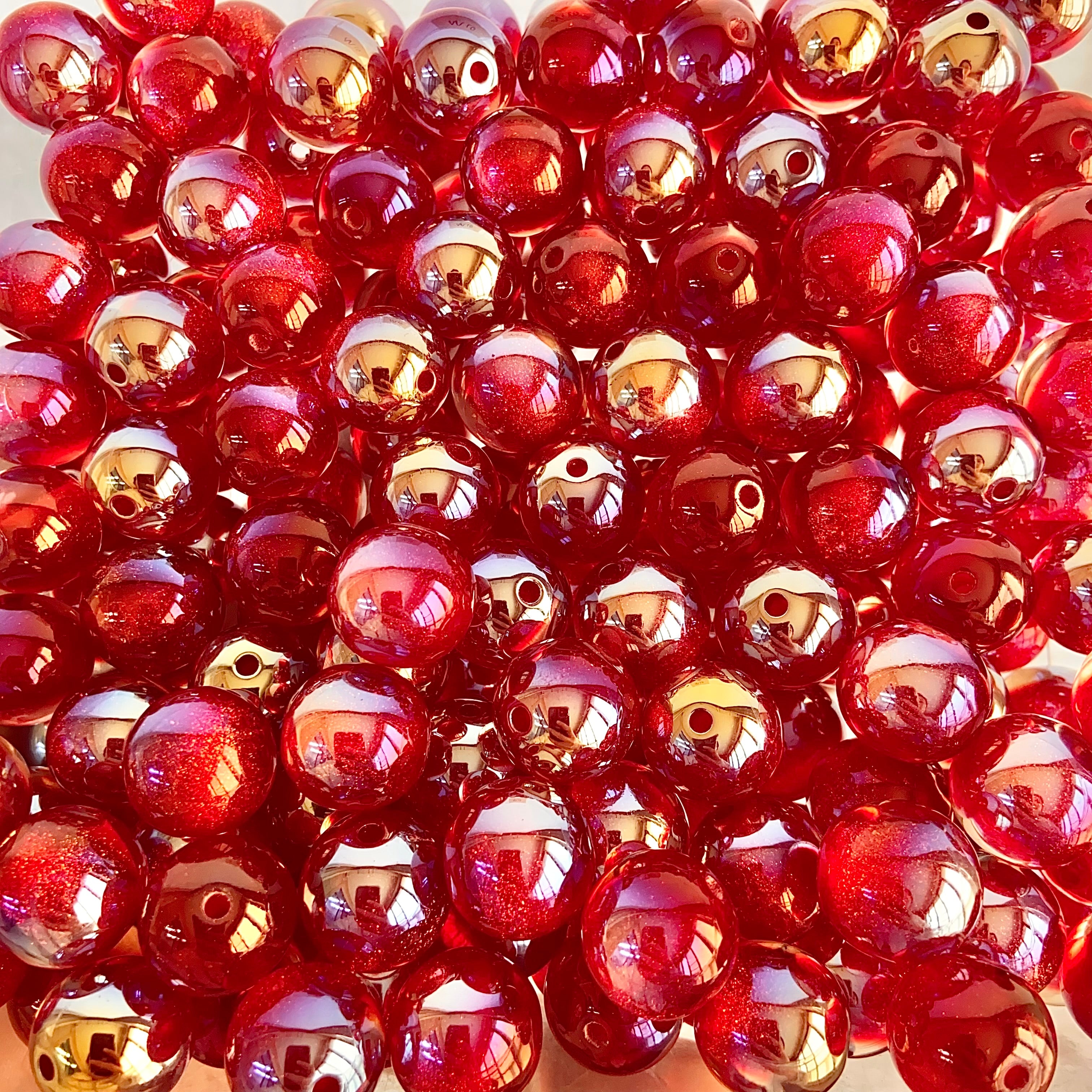 【New】16mm Electroplated Resin Beads