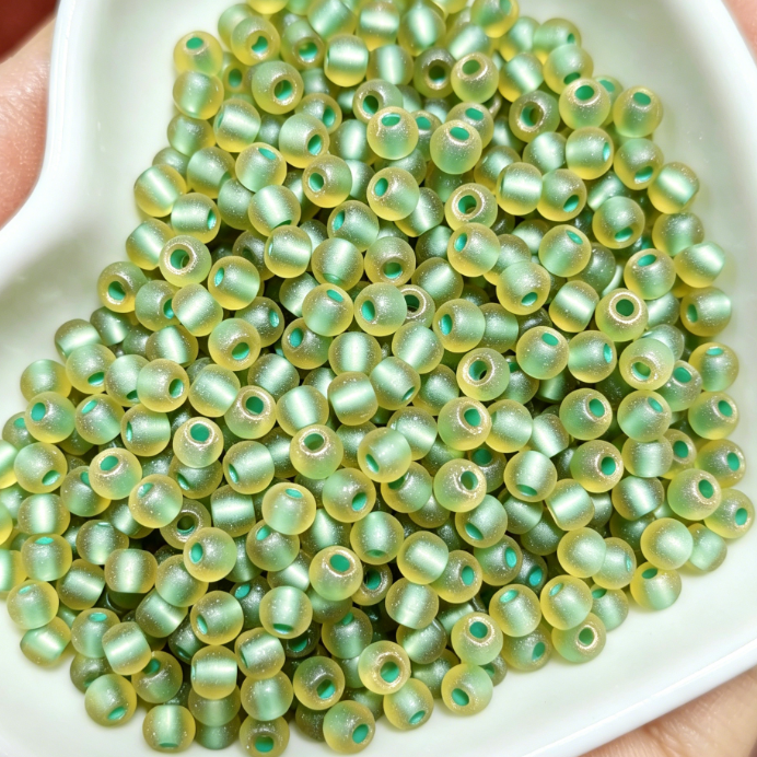 4.0mm Premium Frosted Gold Lined Glass Seed Beads