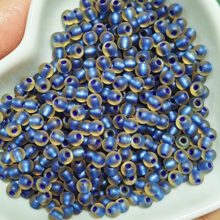 4.0mm Premium Frosted Gold Lined Glass Seed Beads