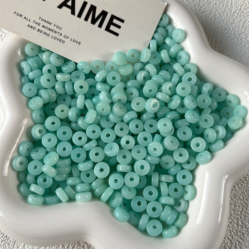 Natural Bodhi Root Spacer Beads (7x3mm) - Colorful Wheel Round Beads