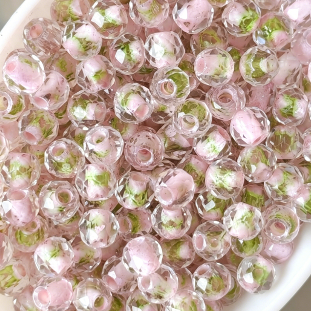 4mm Chinese Ink Wash Faceted Crystal Beads