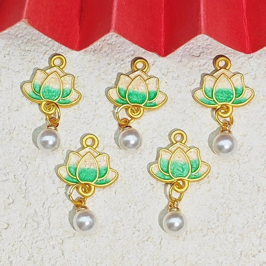 【NEW】Jewelry Accessories SandGold Lotus Charms