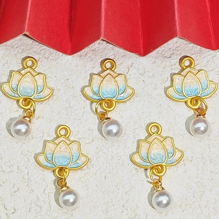 【NEW】Jewelry Accessories SandGold Lotus Charms