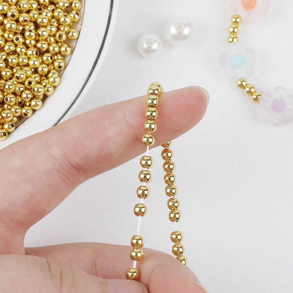【NEW】3.2mm Silver & Gold Round Spacer Beads