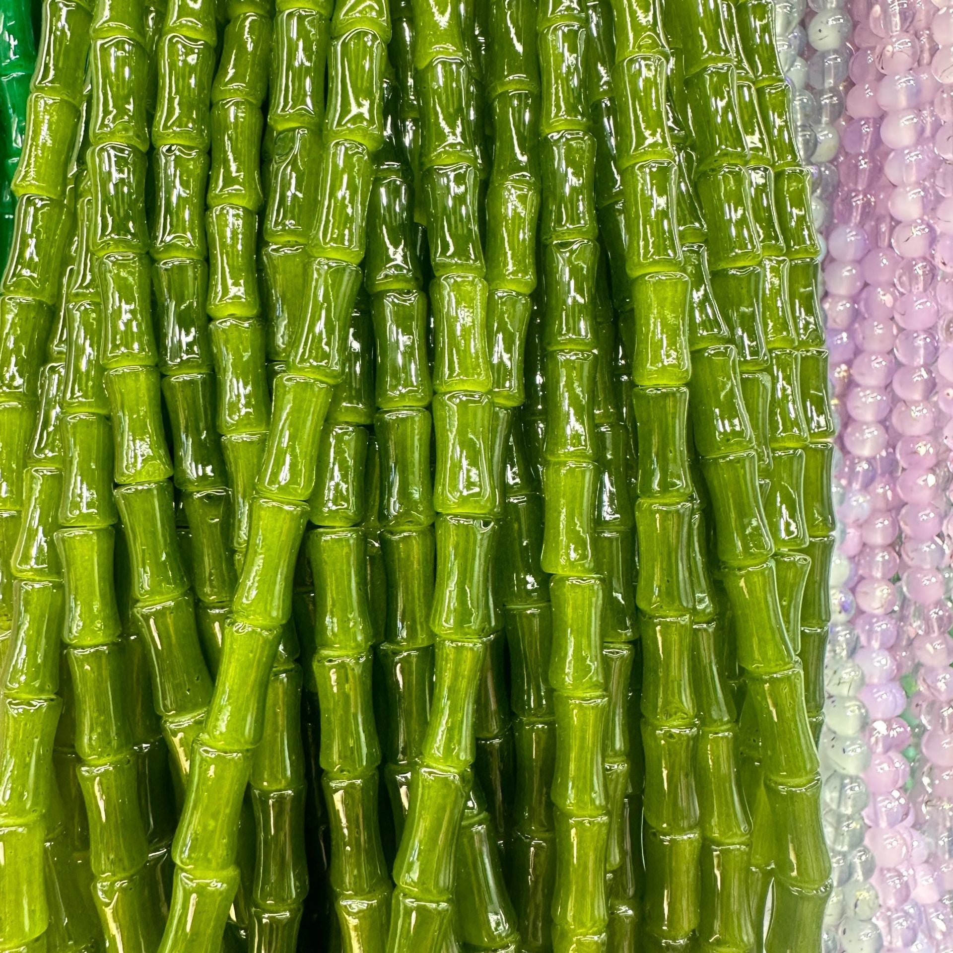 Handmade Lampwork Bamboo Joint Glass Beads for DIY Jewelry