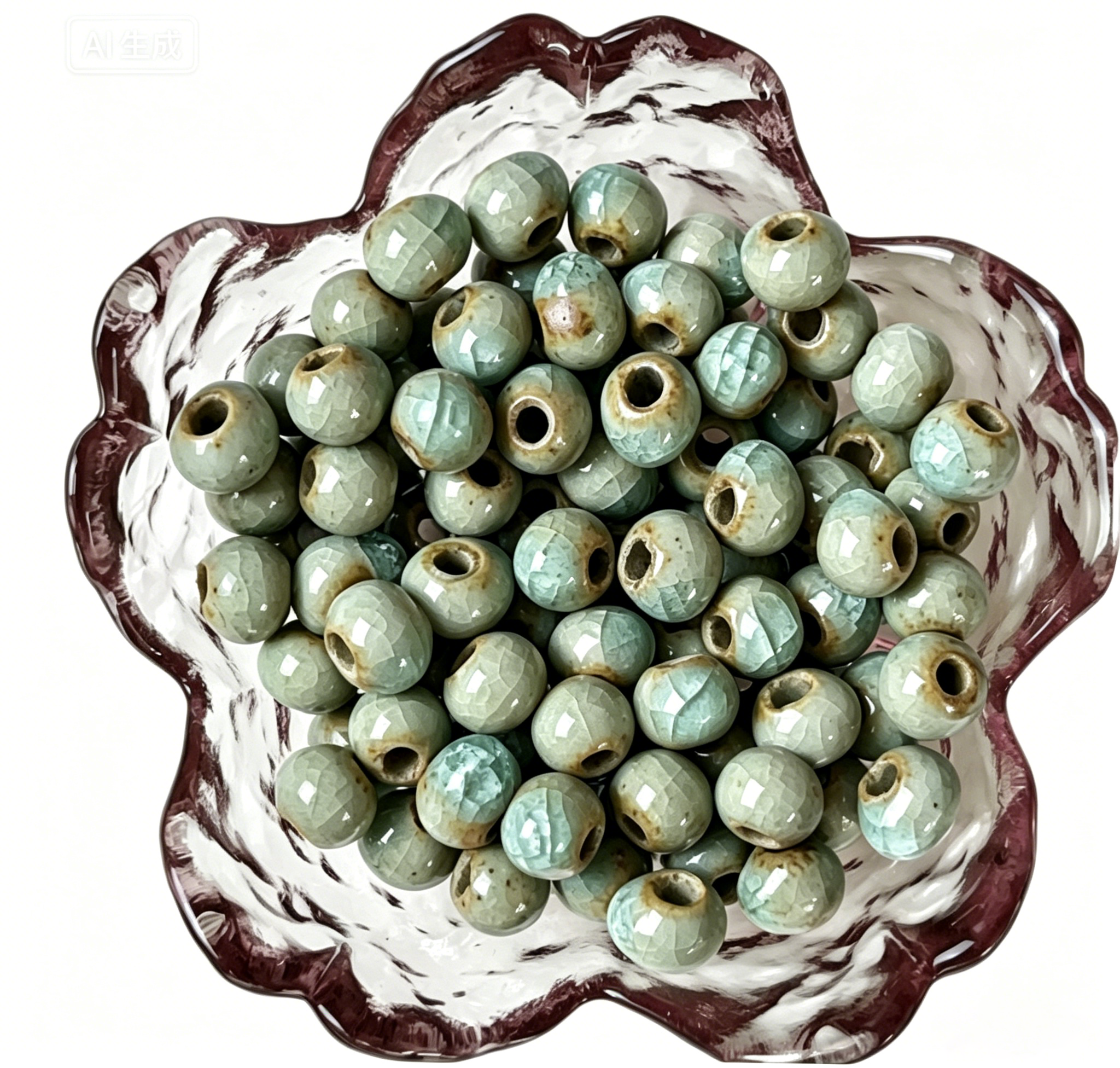 Glossy Crackle Porcelain Beads for DIY Jewelry