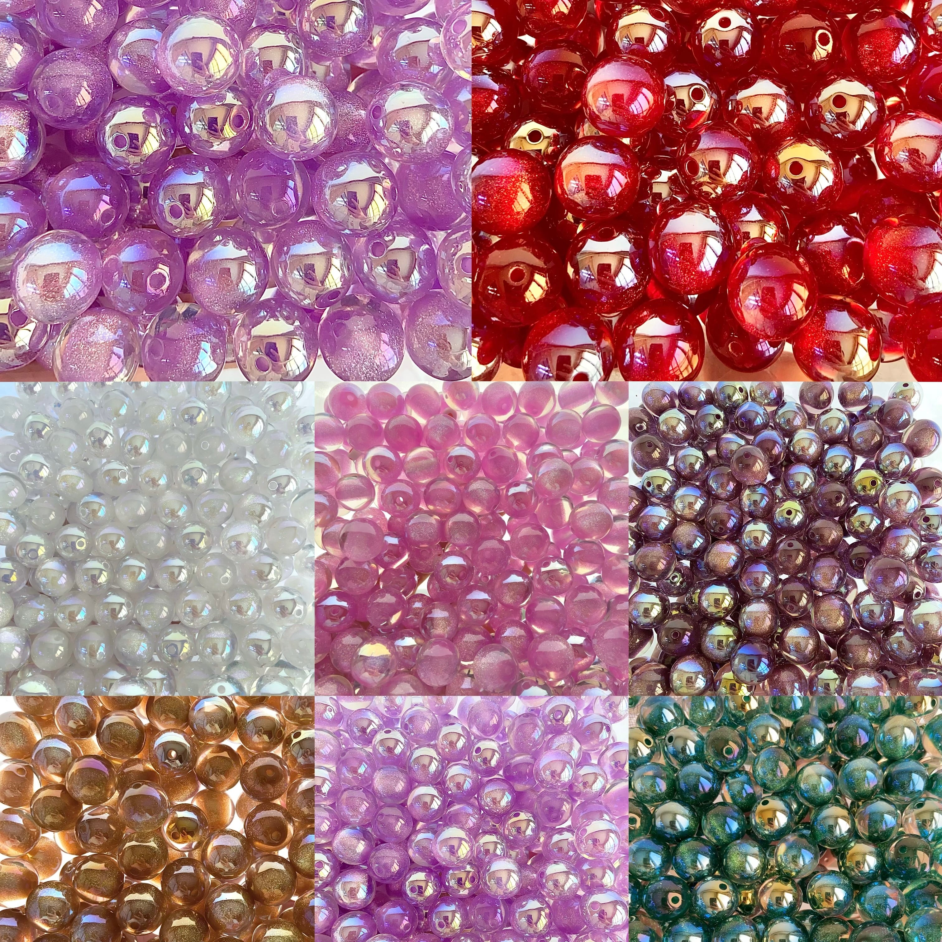 【New】16mm Electroplated Resin Beads