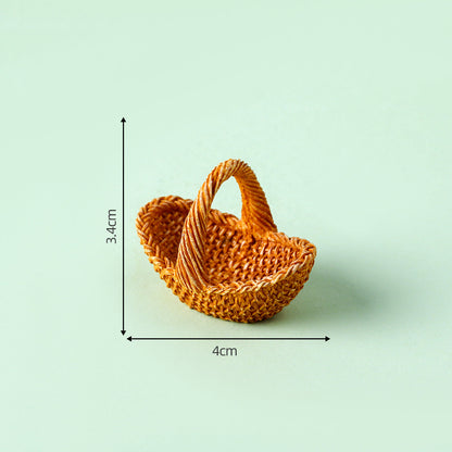 Mini miniature Faux Woven Bamboo Baskets for Crafts