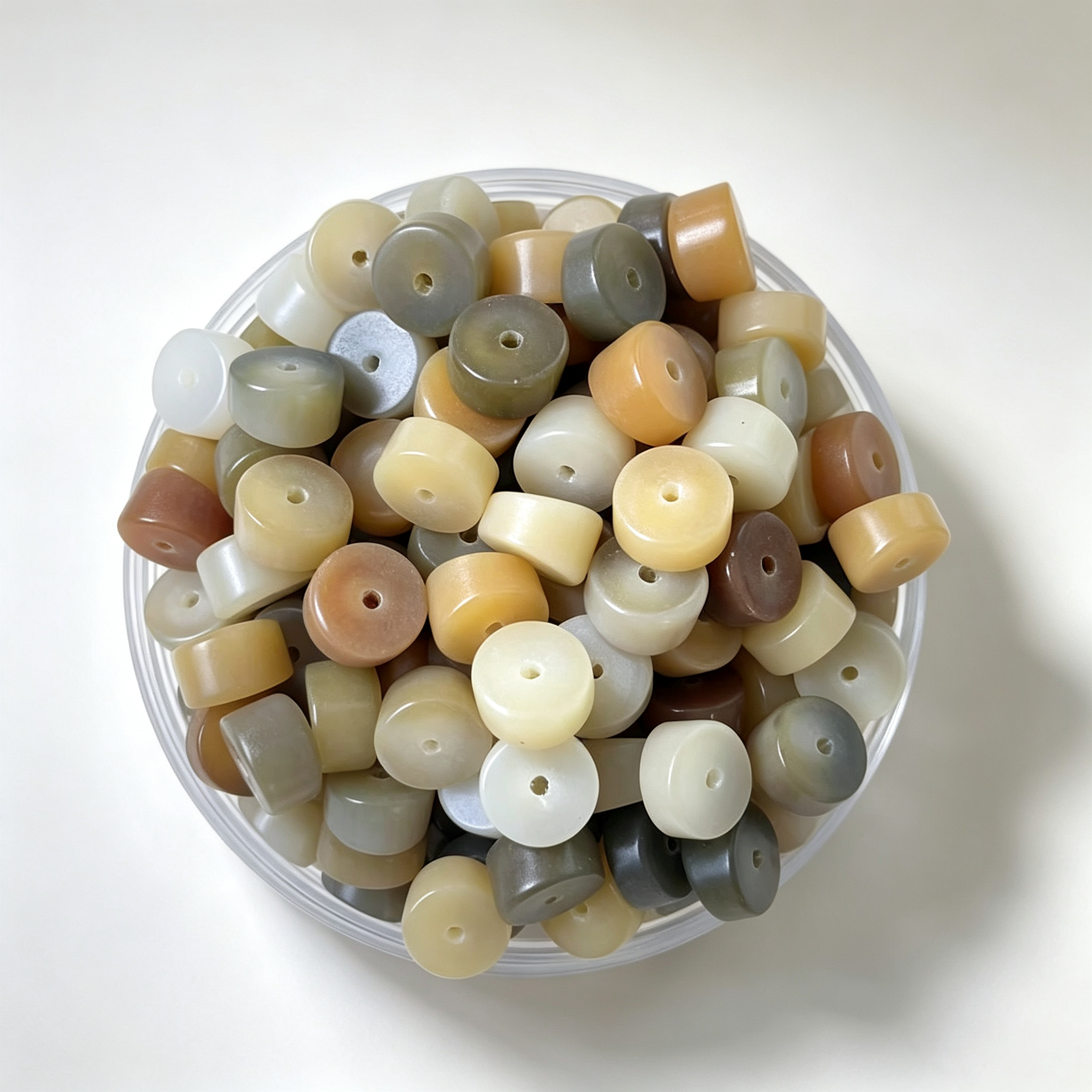 Garlic Bodhi Root Loose Beads | 10mm Natural Ivory-Sheen Retro Beads