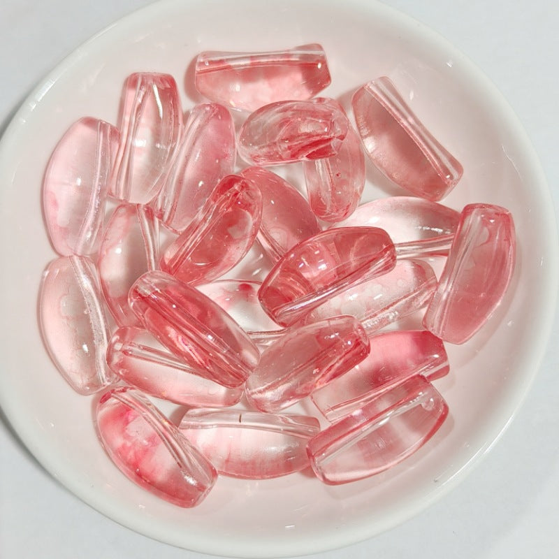 Curved Glass Tube Spacer Beads - 20mm Retro Beading Accessories