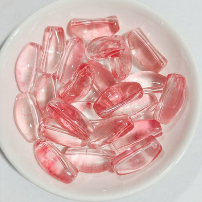 20mm Curved Glass Tube Spacer Beads