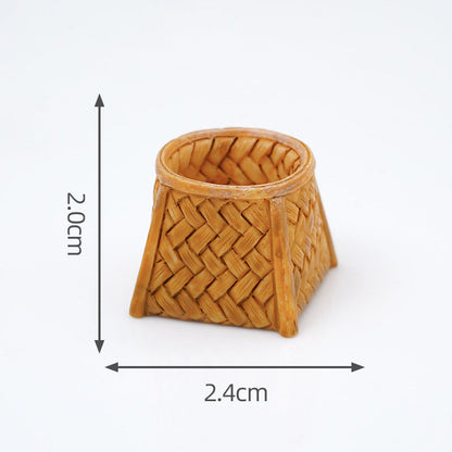 Mini miniature Faux Woven Bamboo Baskets for Crafts