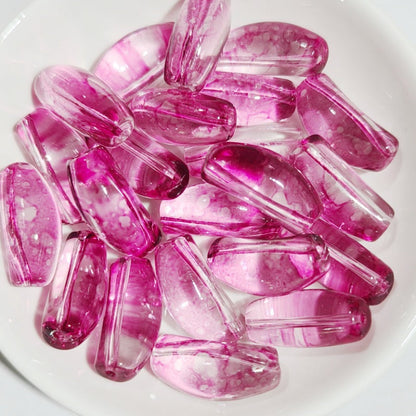 20mm Curved Glass Tube Spacer Beads