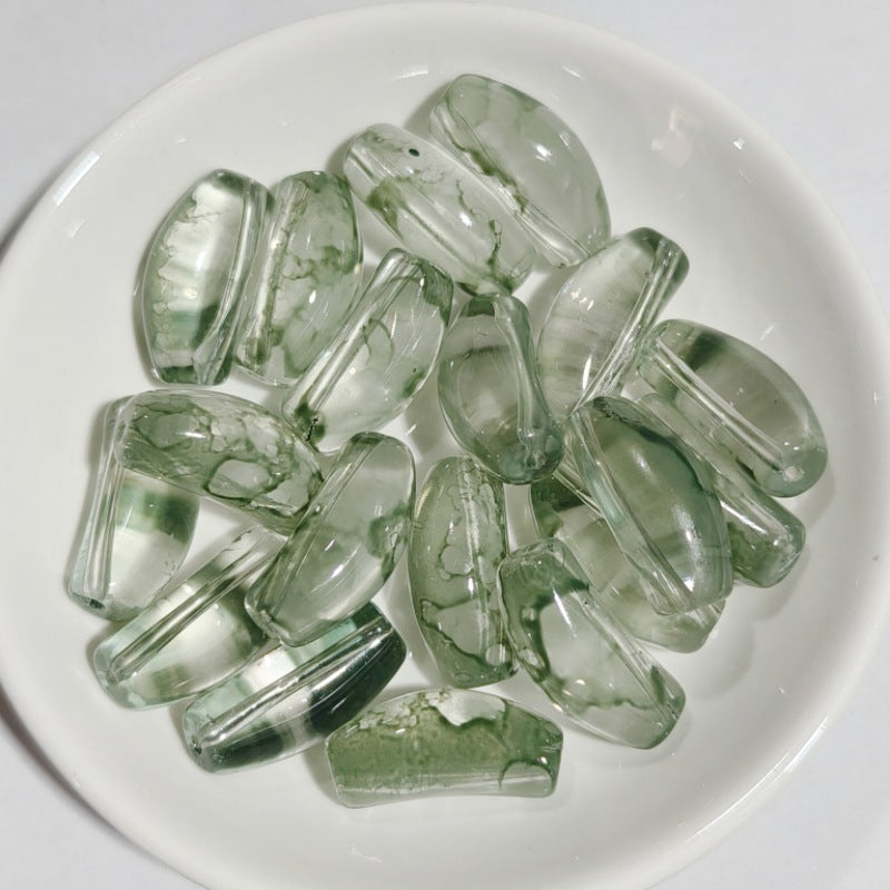 Curved Glass Tube Spacer Beads - 20mm Retro Beading Accessories