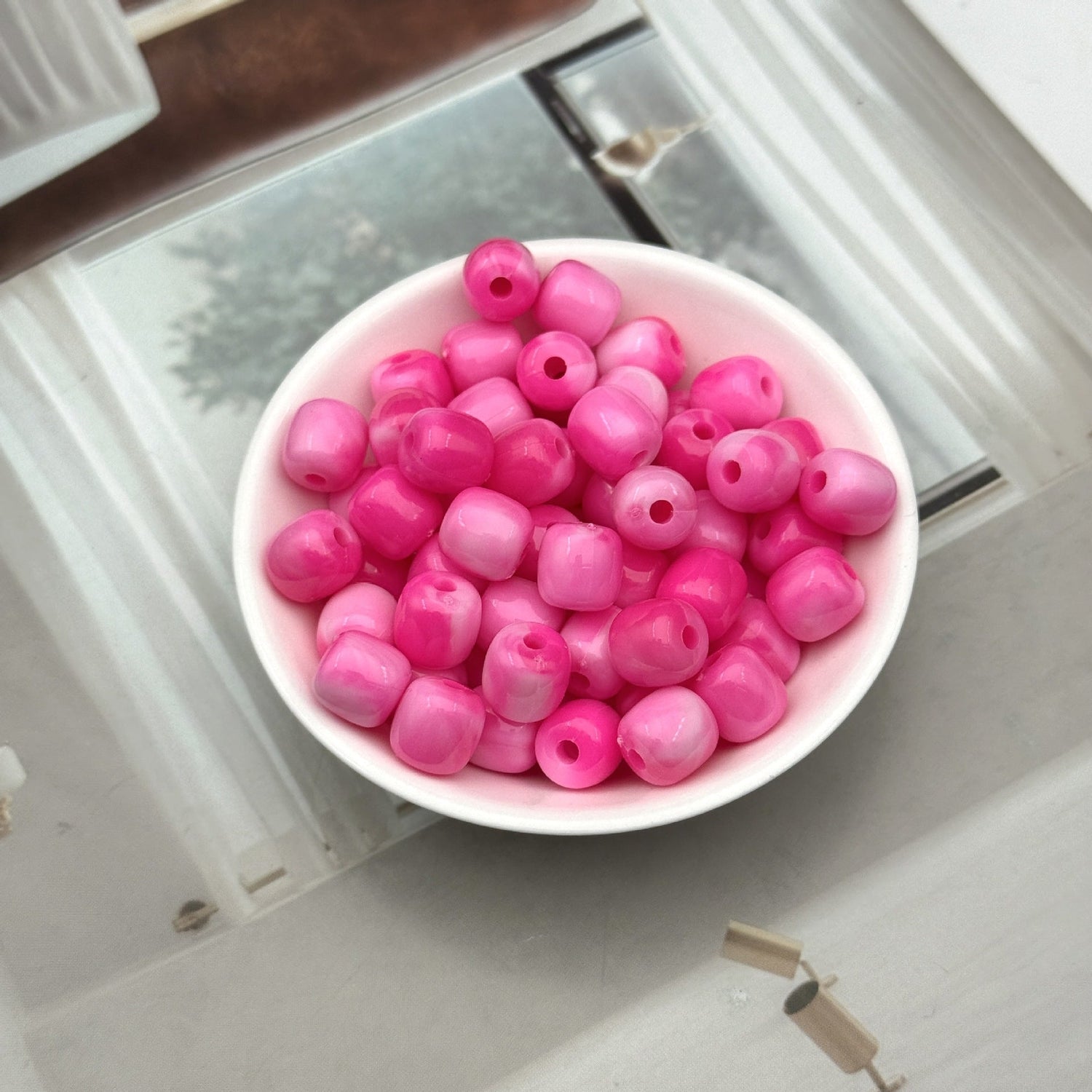 9x9mm Acrylic Marble Beads with Large Hole