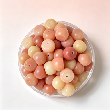 Garlic Bodhi Root Loose Beads | 10mm Natural Ivory-Sheen Retro Beads