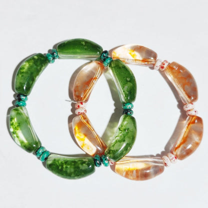 20mm Curved Glass Tube Spacer Beads