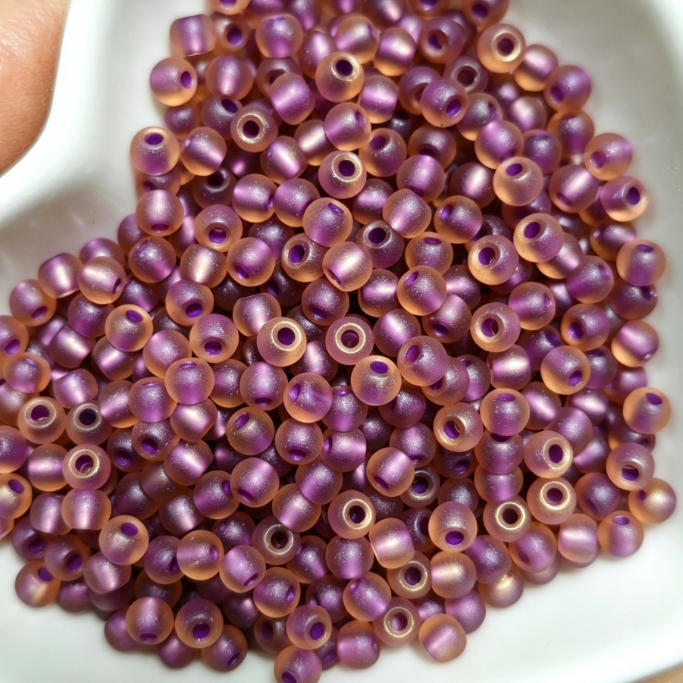 4.0mm Premium Frosted Gold Lined Glass Seed Beads