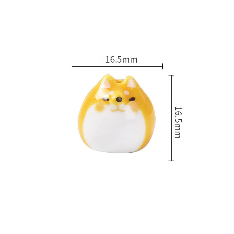 Cute Ceramic 16.5mm Hand-Painted Animal Charms