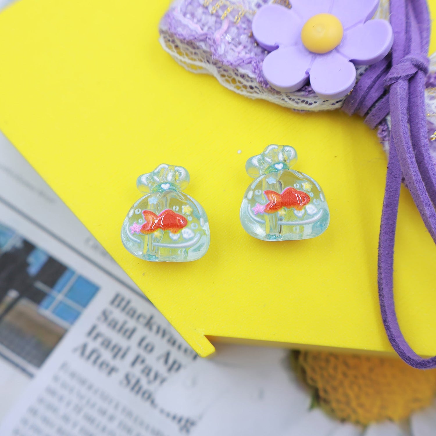 Acrylic Goldfish Lucky Bag Beads