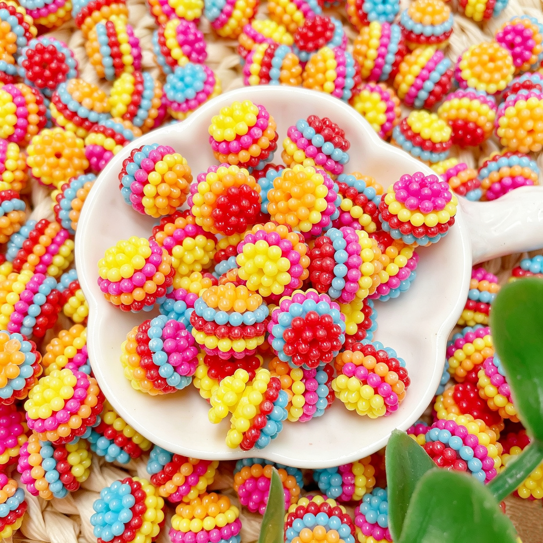 DIY Floral &amp; Leaf Acrylic Pearl Beads Collection - Botanical Clover, Rose, Leaf, Berry Beads