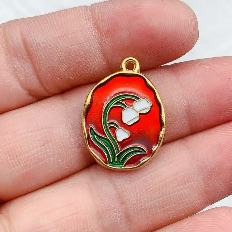 【New】High-Quality Color Sand-gold Flower Pendant