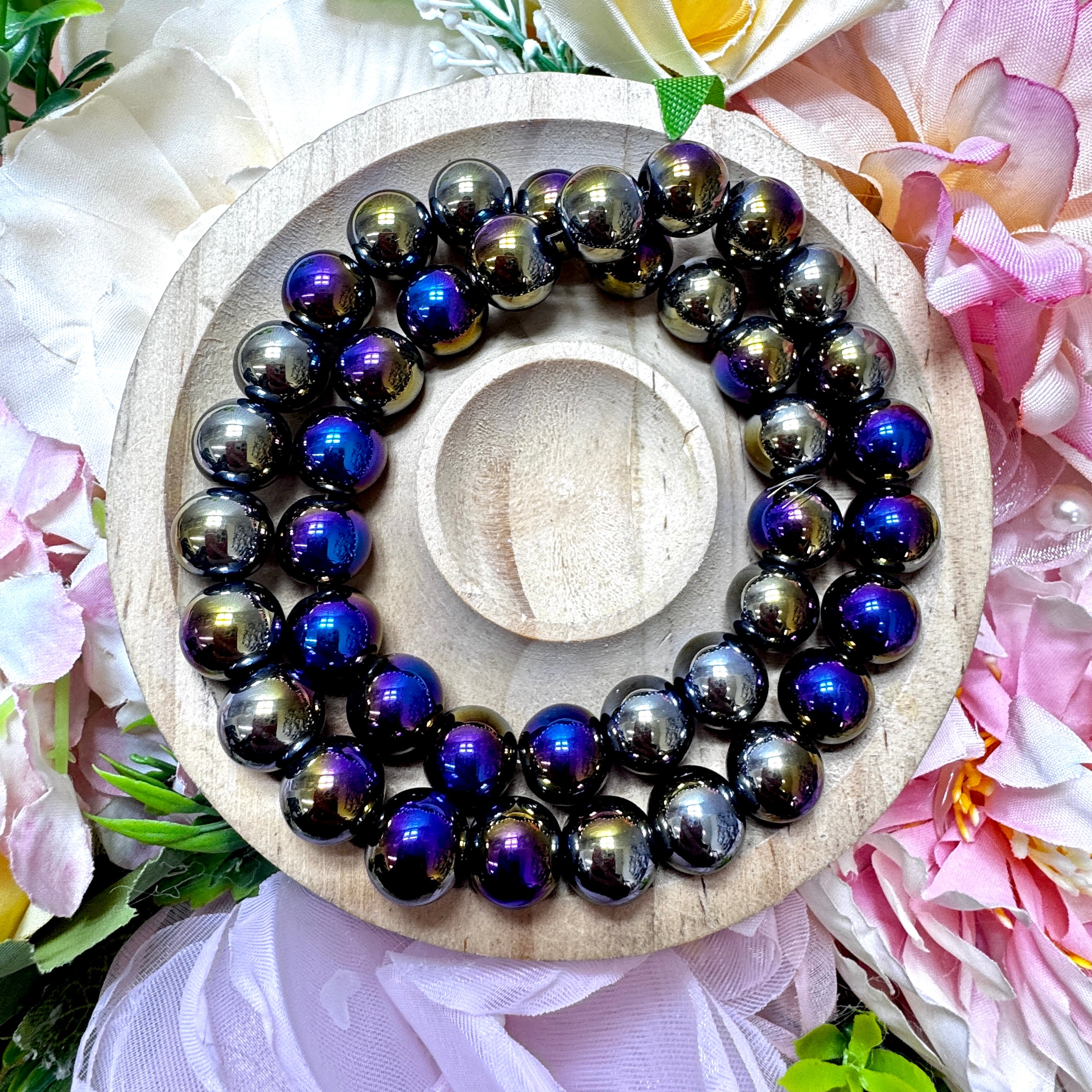 【New】A strip-Electroplated AB Color Glass Beads