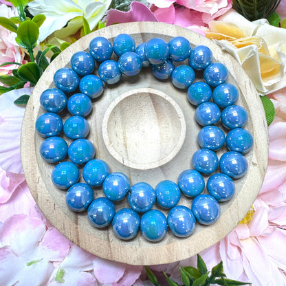 【New】A strip-Electroplated AB Color Glass Beads