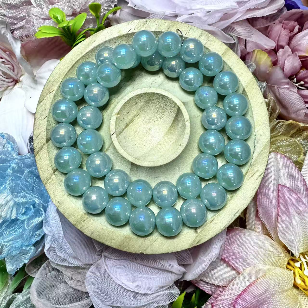 【New】A strip-Electroplated AB Color Glass Beads