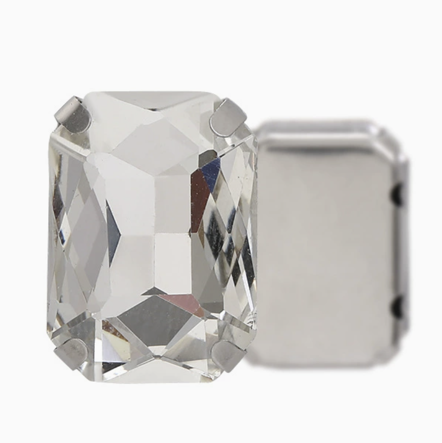 8*10mm Rectangular Claw Rhinestone Bead