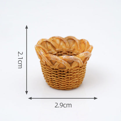 Mini miniature Faux Woven Bamboo Baskets for Crafts