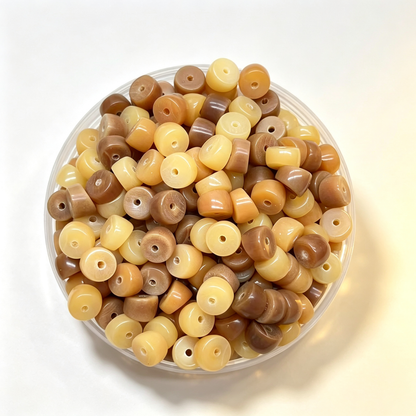 Garlic Bodhi Root Loose Beads | 10mm Natural Ivory-Sheen Retro Beads