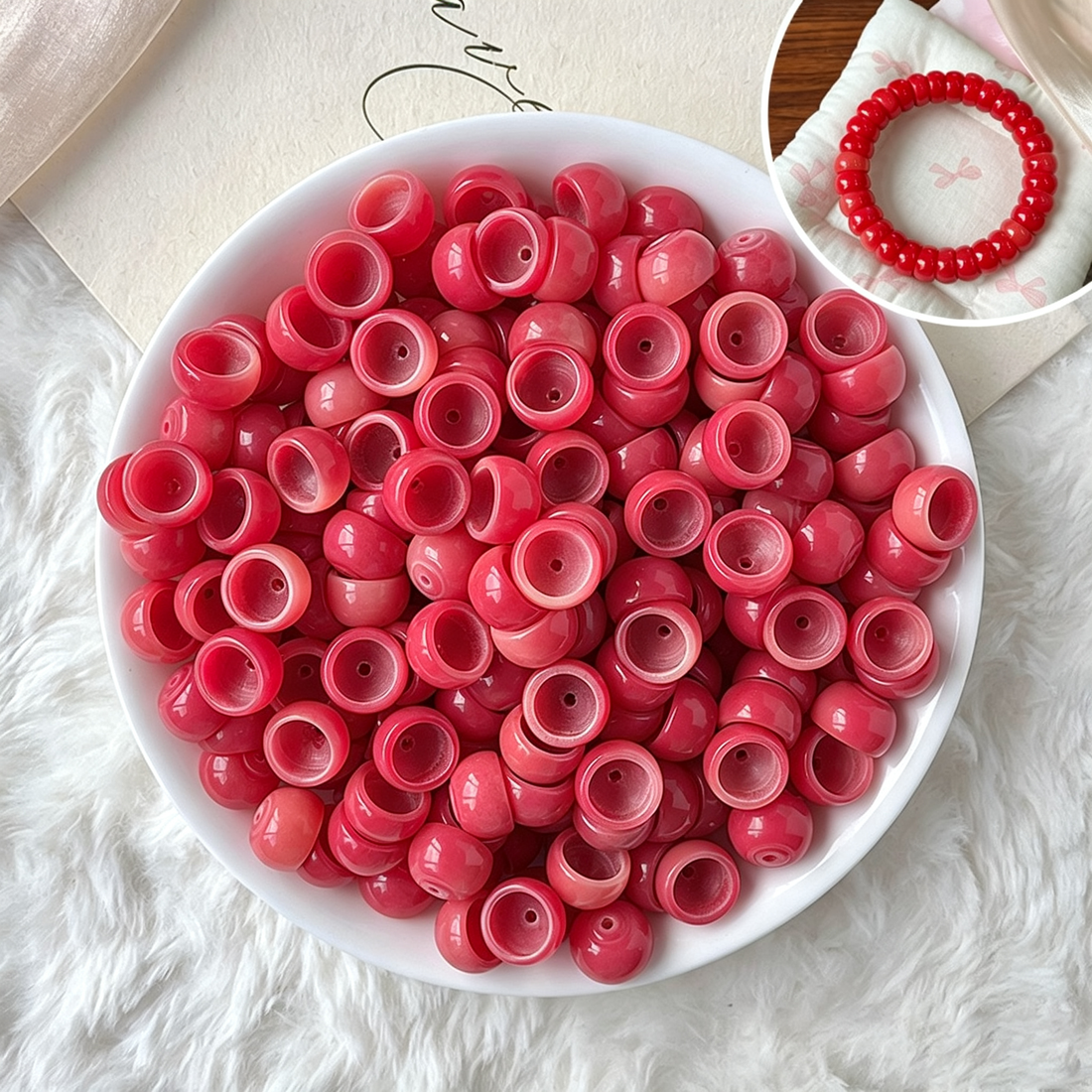 13mm Pastel Bowl-Shaped Natural Bodhi Root Beads