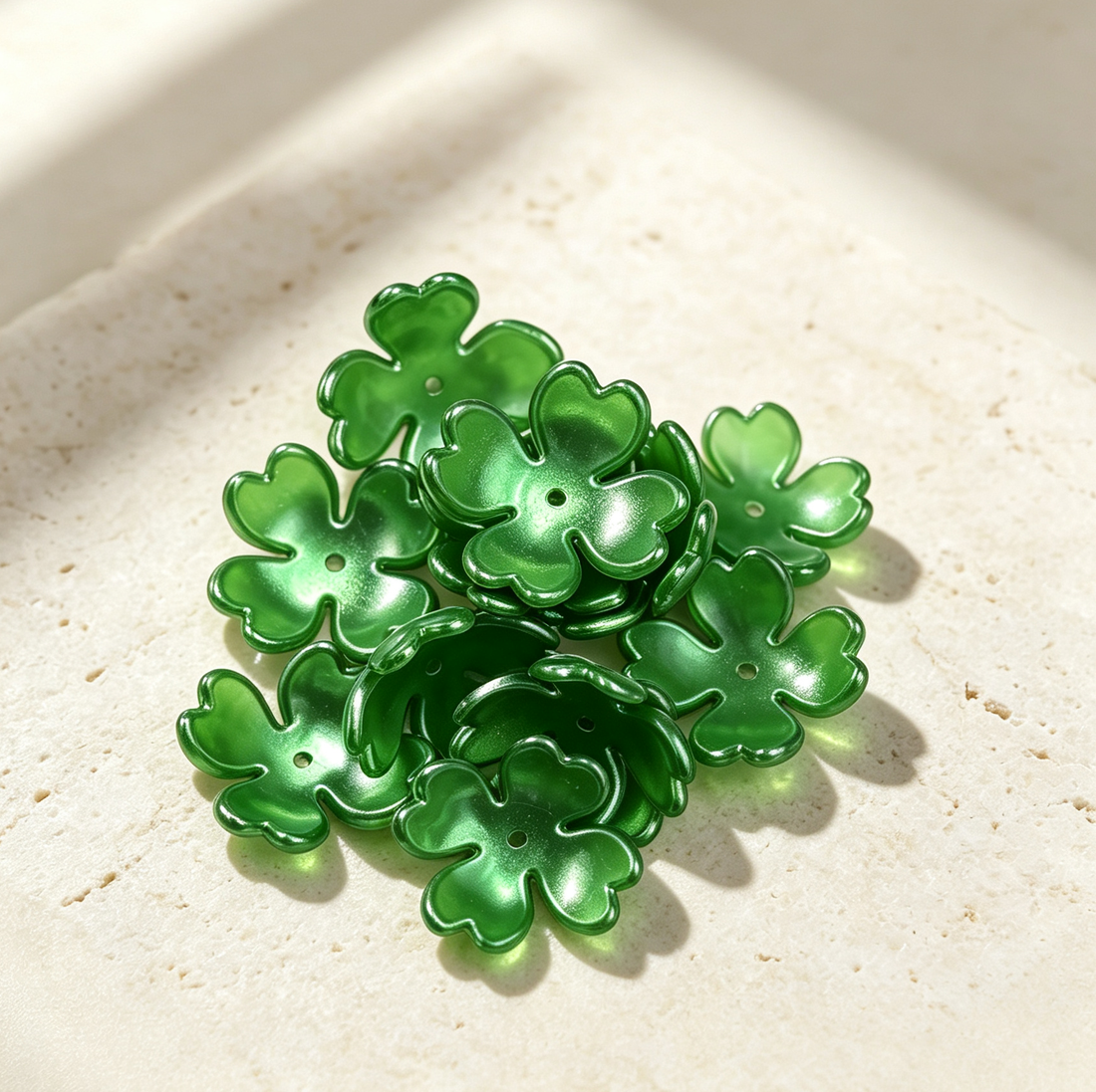 DIY Floral &amp; Leaf Acrylic Pearl Beads Collection - Botanical Clover, Rose, Leaf, Berry Beads