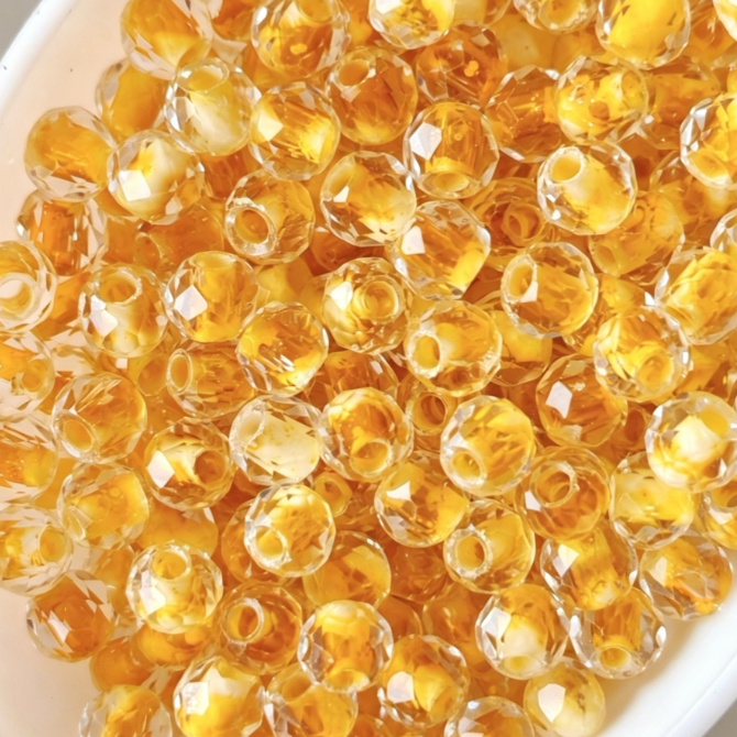 4mm Chinese Ink Wash Faceted Crystal Beads