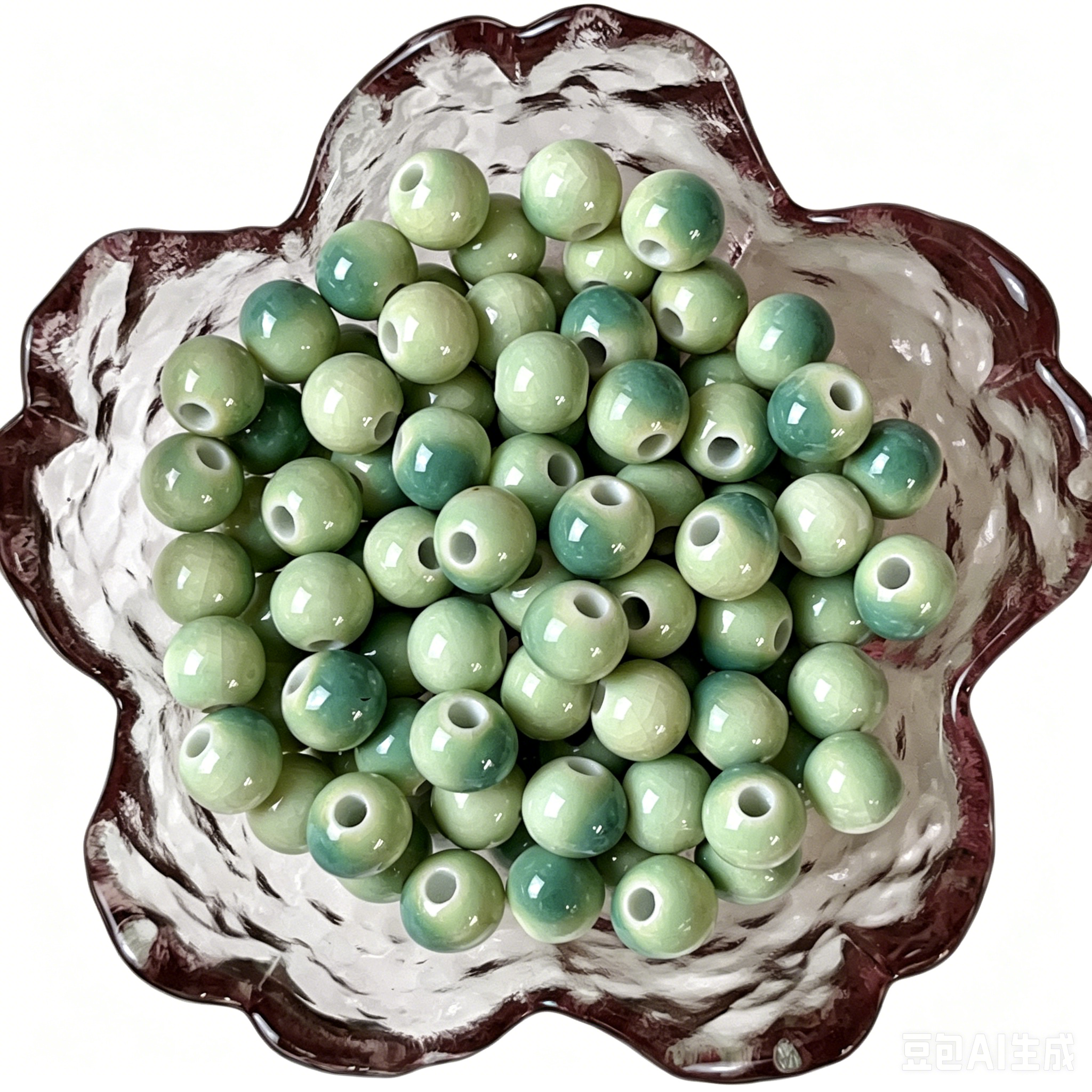 Glossy Crackle Porcelain Beads for DIY Jewelry