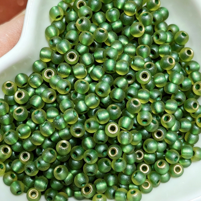 4.0mm Premium Frosted Gold Lined Glass Seed Beads