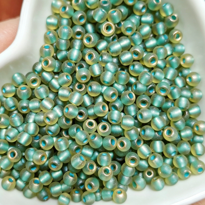 4.0mm Premium Frosted Gold Lined Glass Seed Beads