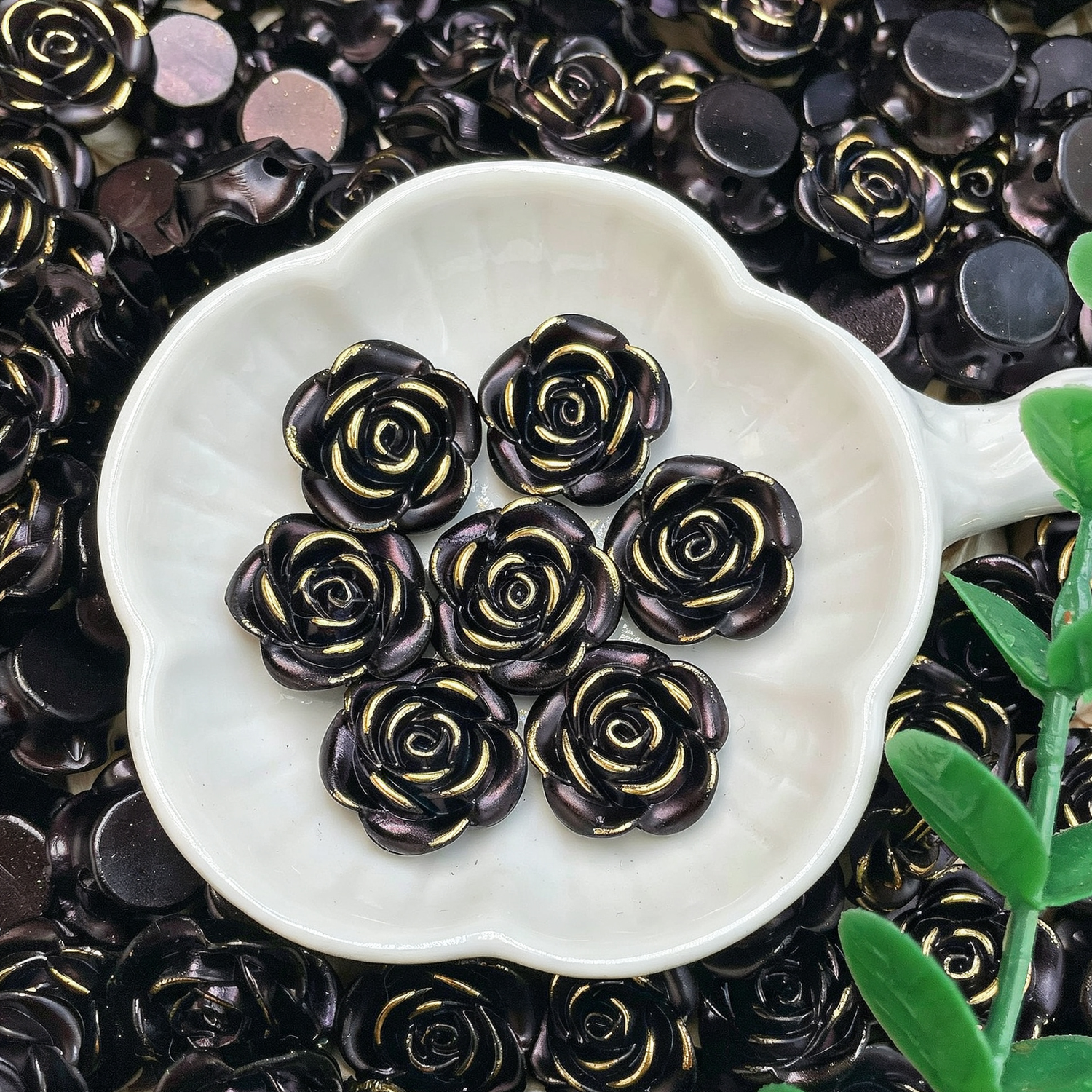 DIY Floral &amp; Leaf Acrylic Pearl Beads Collection - Botanical Clover, Rose, Leaf, Berry Beads