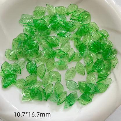 Multi-Size Acrylic Green Leaf Charms