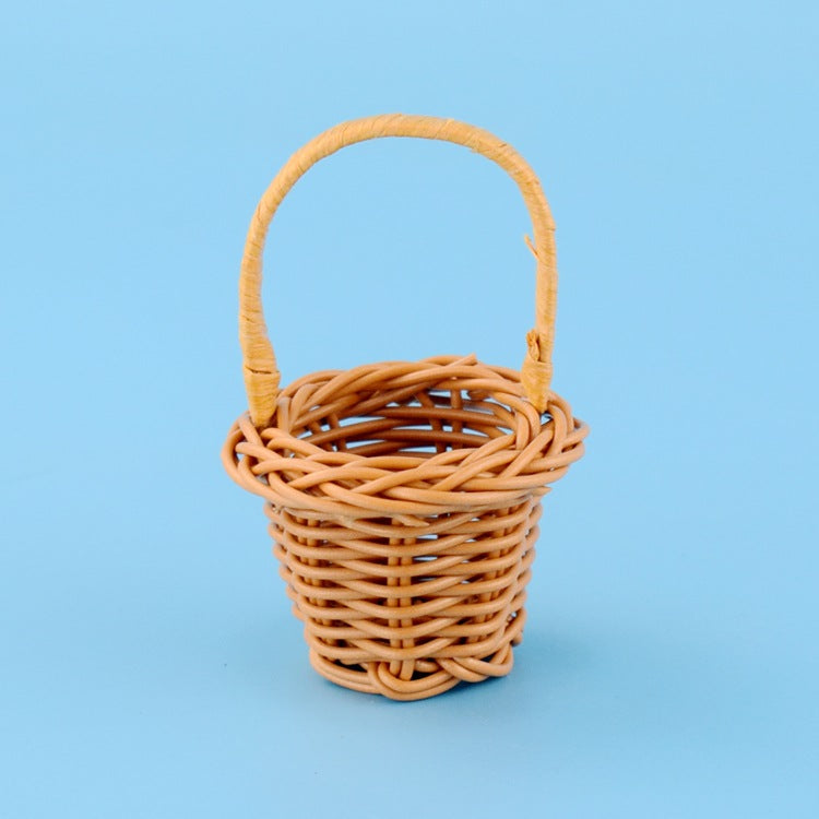 Rustic Mini Miniature Woven Baskets - Tiny Rattan Flower Baskets