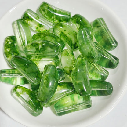 20mm Curved Glass Tube Spacer Beads